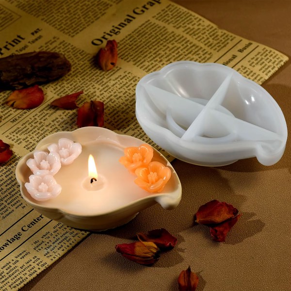 Epoksi Deniz Kabuğu Tealight Mumluk Ev Dekorasyonu Silikon Ve Taş Tozu Kalıbı