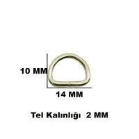 Kervan Anahtarlık Montaj Halkası D Çanta Bağlantı Halkası 14x10 MM (1000 Adet)  Gold