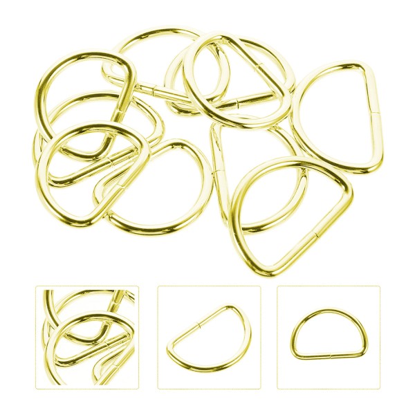 Kervan Anahtarlık Montaj Halkası D Çanta Bağlantı Halkası 14x10 MM (1000 Adet)  Gold