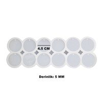 Kervan Epoksi Reçine Silikon Kalıp Çoklu Yuvarlak Delikli Anahtarlık Kalıbı 4.5 CM 12 Li