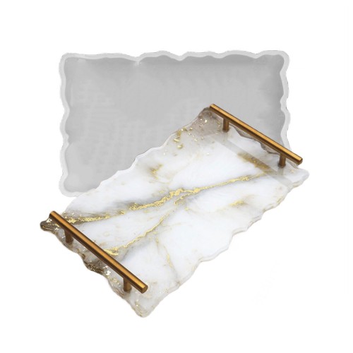 Epoksi Silikon Dalgalı Tepsi  Kalıbı YERLİ ÜRETİM Dikdörtgen 39.5x24.1 CM