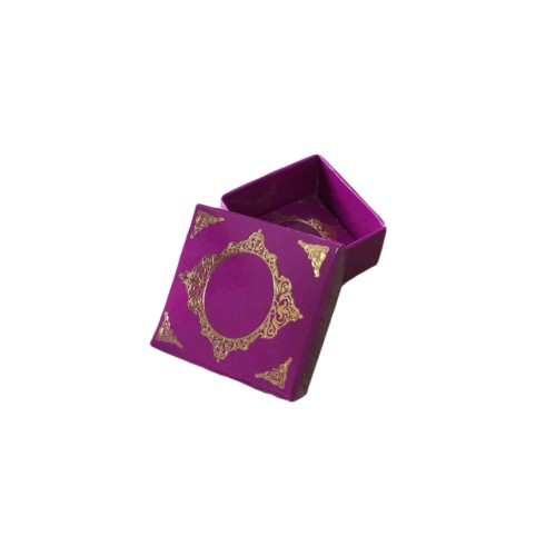 Komple Karton Kutu Saray Desen Gold Yaldız 4X4X2 CM (50 Adet)  Mor