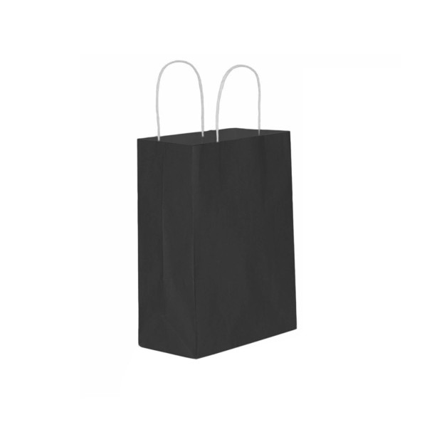 Kervan Kağıt Hediye Çantası Düz Renk Battal Boy 31X41 CM (25 Adet)  Siyah