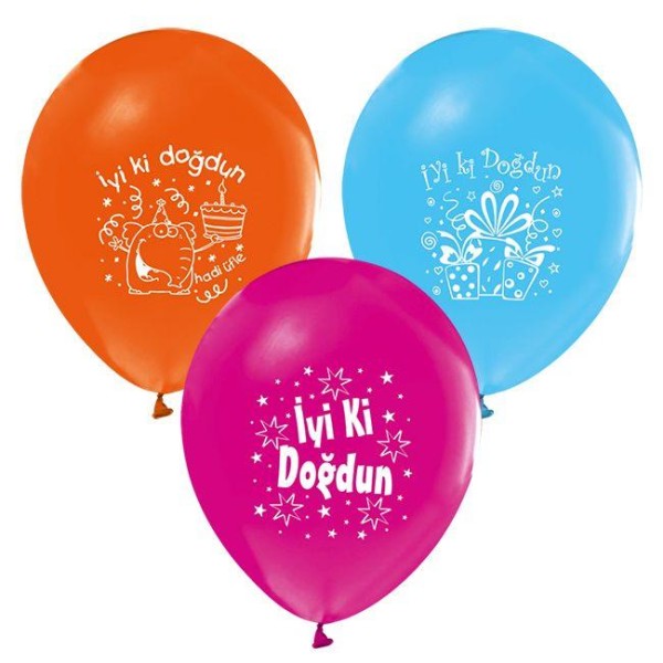 Kervan Balon 1+1 İyiki Doğdun Karışık (20 Adet) Kervan Balon 1+1 İyiki Doğdun Karışık (20 Adet)