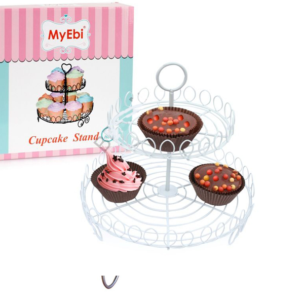 Kervan Metal Cupcake Standı 2 Katlı Beyaz Kek Standı