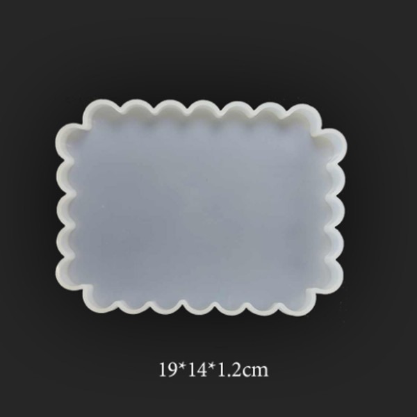 Kervan Epoksi Silikon  Kalıp Fırfırlı  Tepsi Kalıbı 14 X 19 CM