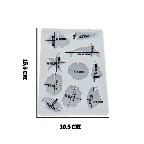 Epoksi Silikon Kalıp Onlu Kalıp Balık Ve Yıldızlı 15X10.5 CM E294