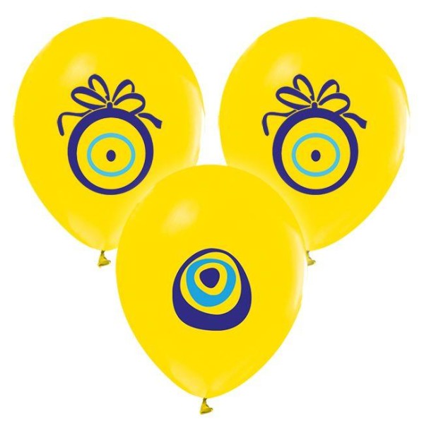 Kervan Balon Nazar Boncuğu Baskılı (20 Adet)  Sarı