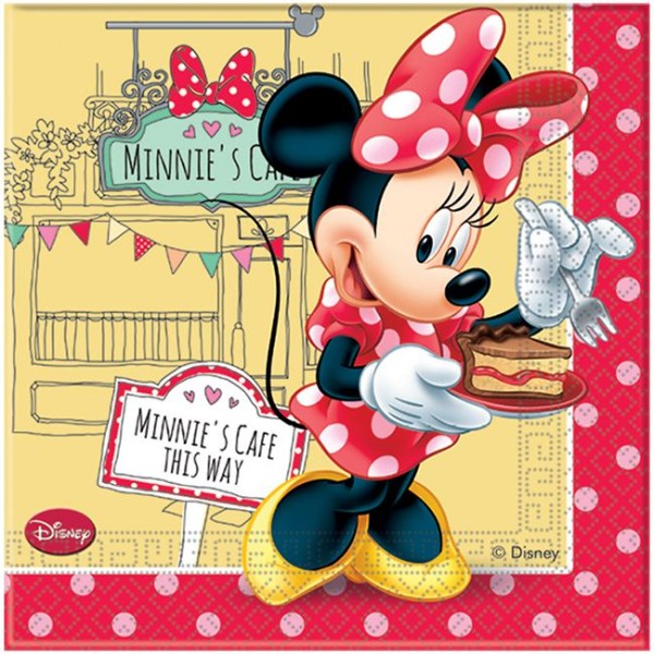 Kervan Minnie Mause Cafe Temalı Kağıt Peçete 33X33 Cm (20 Adet)