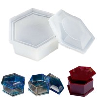Kervan Silikon Reçine Altıgen Mücevher Saklama Kutusu Kalıp  8 CM