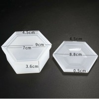 Kervan Silikon Reçine Altıgen Mücevher Saklama Kutusu Kalıp  8 CM