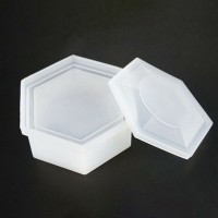 Kervan Silikon Reçine Altıgen Mücevher Saklama Kutusu Kalıp  8 CM