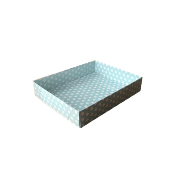 Kervan Asetat Kapaklı Karton Kutu 12X15X3 (25 Adet)  Puantiyeli Mavi