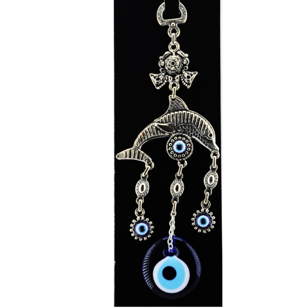 Kervan Cam Nazar Boncuklu Metal Duvar Süsü Yunus Balığı Figürü Kapı Süsü Kervan Cam Nazar Boncuklu Metal Duvar Süsü Yunus Balığı Figürü Kapı Süsü