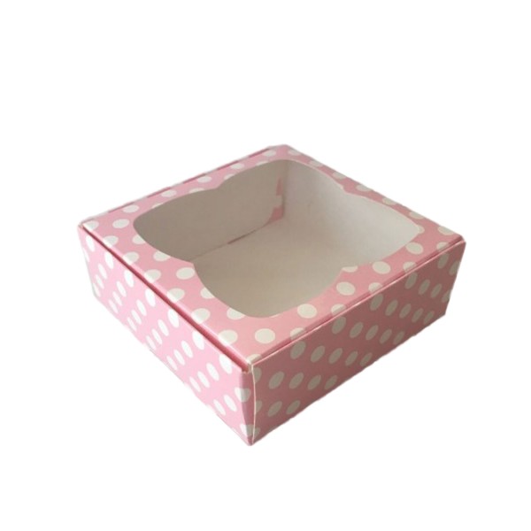 Kervan Çerçeveli Karton Kutu 8X8X3 CM (50 Adet) Puantiyeli Pembe Kervan Çerçeveli Karton Kutu 8X8X3 CM (50 Adet) Puantiyeli Pembe