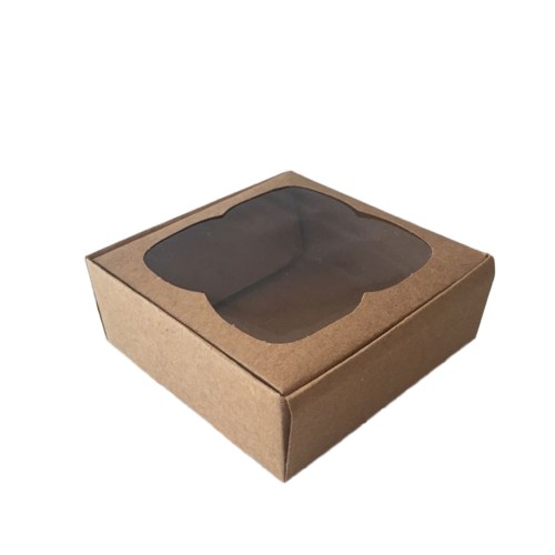 Çerçeveli Karton Kutu 9X9X3 CM (50 Adet)  Kraft