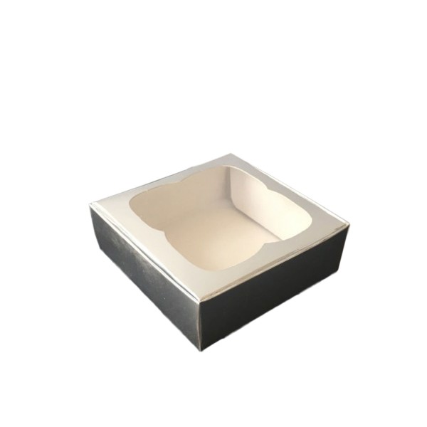 Kervan Çerçeveli Karton Kutu 9X9X3 CM (50 Adet)  Gümüş