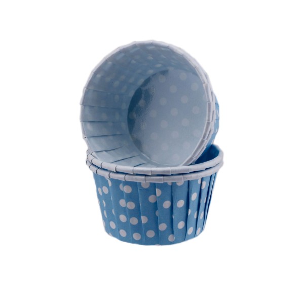 Kervan Cupcake Kalıbı Büyük Boy 62*40 Mm (100 Adet)  Puantiyeli Mavi