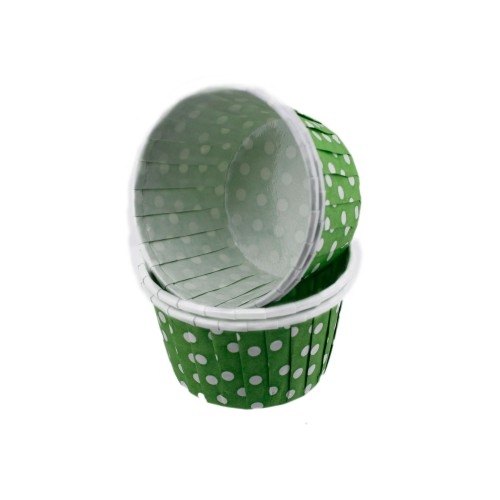 Cupcake Kalıbı Minik Boy 38*30 Mm (100 Adet)  Puantiyeli  Yeşil