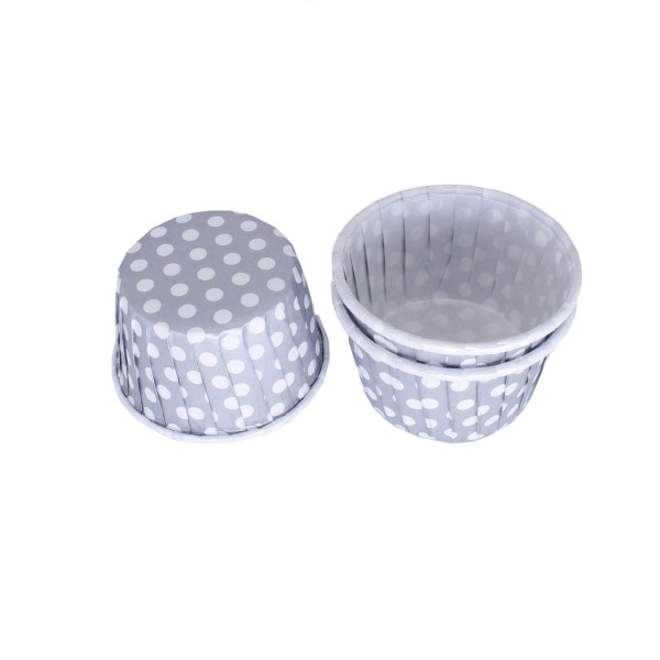 Cupcake Kalıbı Küçük Boy 44*35 Mm (50 Adet)  Puantiyeli Gümüş