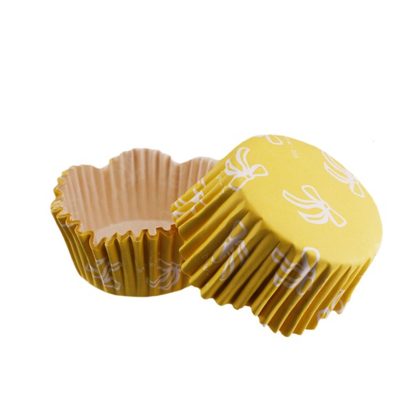 Kervan Cupcake Kalıbı Pet Kapsül Dalgalı Fiyonklu Sarı Kek Kalıbı 65X38 MM (100 Adet)