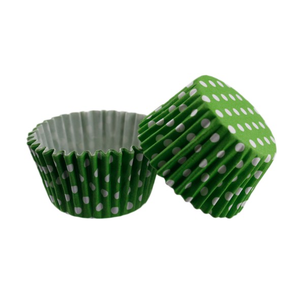Kervan Cupcake Kalıbı Pet Kapsül Kek Kalıbı 48X34 MM (100 Adet)  Puantiyeli  Yeşil