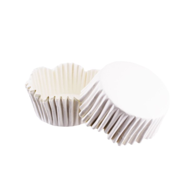 Kervan Cupcake Kalıbı Pet Kapsül Dalgalı Kek Kalıbı 65X38 MM (100 Adet)  Beyaz