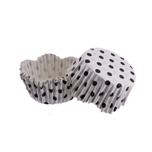 Cupcake Kalıbı Pet Kapsül Dalgalı Kek Kalıbı 65X38 MM (100 Adet) Puantiyeli Beyaz Cupcake Kalıbı Pet Kapsül Dalgalı Kek Kalıbı 65X38 MM (100 Adet) Puantiyeli Beyaz