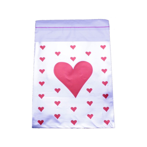 Kervan Hediye Paketi İçin Kalpli Yapışkanlı Poşet 11CMX17CM (100 Adet) Kervan Hediye Paketi İçin Kalpli Yapışkanlı Poşet 11CMX17CM (100 Adet)
