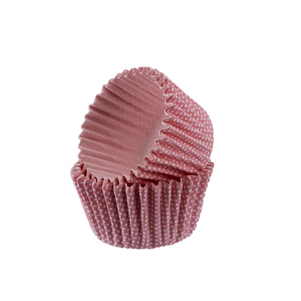 Kervan Kek Kalıbı Pet Kapsül 52X45 Mm Kağıt Cupcake Kağıdı (100 Adet)  Pembe Küçük Puanlı