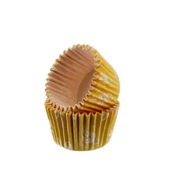 Kervan Kek Kalıbı Pet Kapsül 52X45 Mm Kağıt Cupcake Kağıdı (100 Adet)  Fiyonklu Sarı
