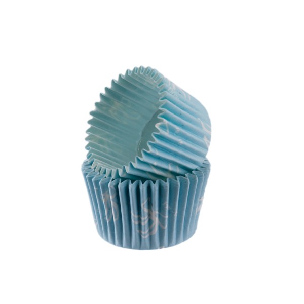 Kervan Kek Kalıbı Pet Kapsül 52X45 Mm Kağıt Cupcake Kağıdı (100 Adet)  Fiyonklu Mavi