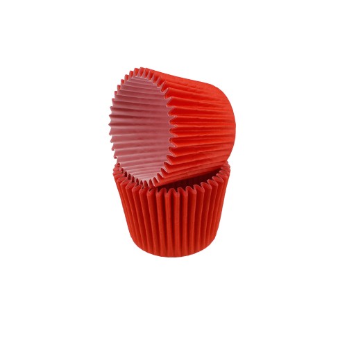 Kek Kalıbı Pet Kapsül 52X45 MM Kağıt Cupcake Kalıbı (100 Adet)  Kırmızı