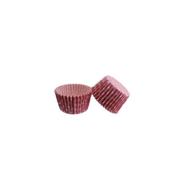 Kervan Kek Kalıbı Pet Kapsül 52X45 MM Kağıt Cupcake Kağıdı (100 Adet)  Puantiyeli Pembe