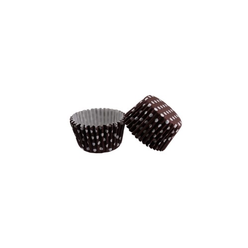Kek Kalıbı Pet Kapsül 52X45 MM Kağıt Cupcake Kağıdı (100 Adet)  Puantiyeli Kahverengi