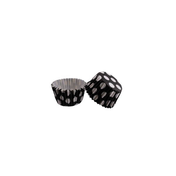 Kervan Kek Kalıbı Pet Kapsül 52X45 MM Kağıt Cupcake Kağıdı (100 Adet) Puantiyeli Siyah Kervan Kek Kalıbı Pet Kapsül 52X45 MM Kağıt Cupcake Kağıdı (100 Adet) Puantiyeli Siyah