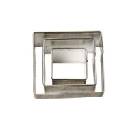 Kervan Kek Kurabiye Ve Pasta Kalıbı Metal Kare 3 Lü Set 021