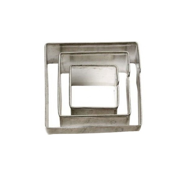 Kervan Kek Kurabiye Ve Pasta Kalıbı Metal Kare 3 Lü Set 021