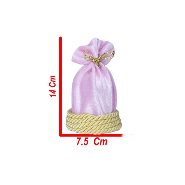 Kervan Kadife Kına Çerez Kesesi Kordon Sarmanlı (10 Adet) Pembe Kervan Kadife Kına Çerez Kesesi Kordon Sarmanlı (10 Adet) Pembe