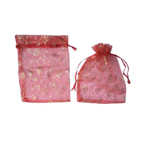 Kervan Kına Çerez Kesesi Lale Desenli 17X23 Cm (50 Adet)  Kırmızı