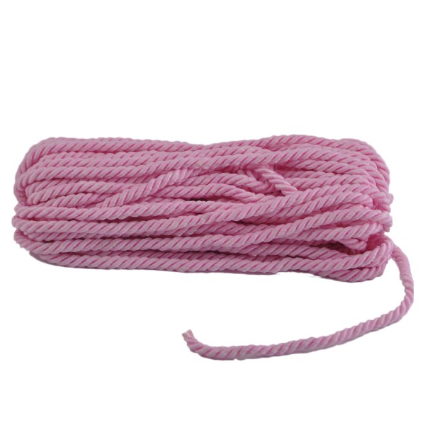 Kervan Kordon İp Sarmanlı Kalın 5 Mm Örgü İp (50 Metre)  Pembe