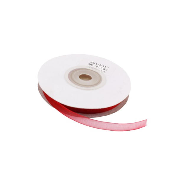 Kervan Organze Kurdele 6 MM (22 Metre)  Kırmızı