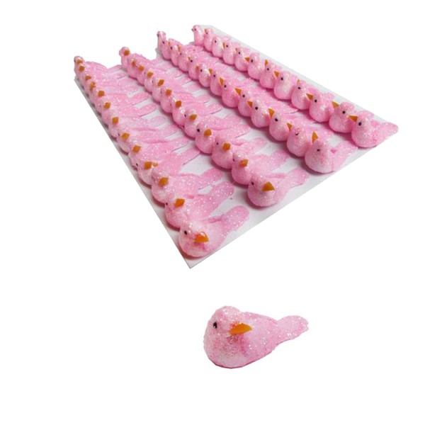 Kervan Kuş Minik Simli Köpük (50 Adet)  Pembe