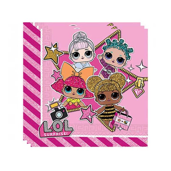 Kervan Lol Bebek Surprıse Temalı Kağıt Peçete 33X33 CM (20 Adet) Kervan Lol Bebek Surprıse Temalı Kağıt Peçete 33X33 CM (20 Adet)