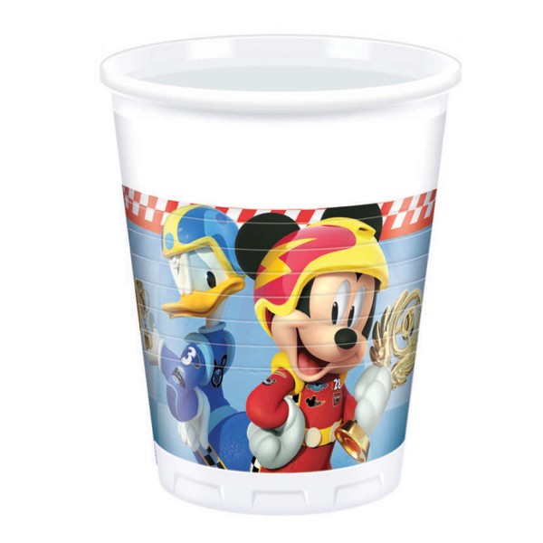 Kervan Mickey Mause Roadster Temalı Plastik Bardak (8 Adet)