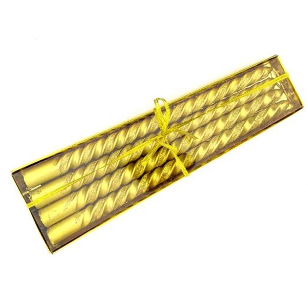 Kervan Mum Burgulu Şamdanlık Simli 25 Cm (4 Adet) Altın Kervan Mum Burgulu Şamdanlık Simli 25 Cm (4 Adet) Altın