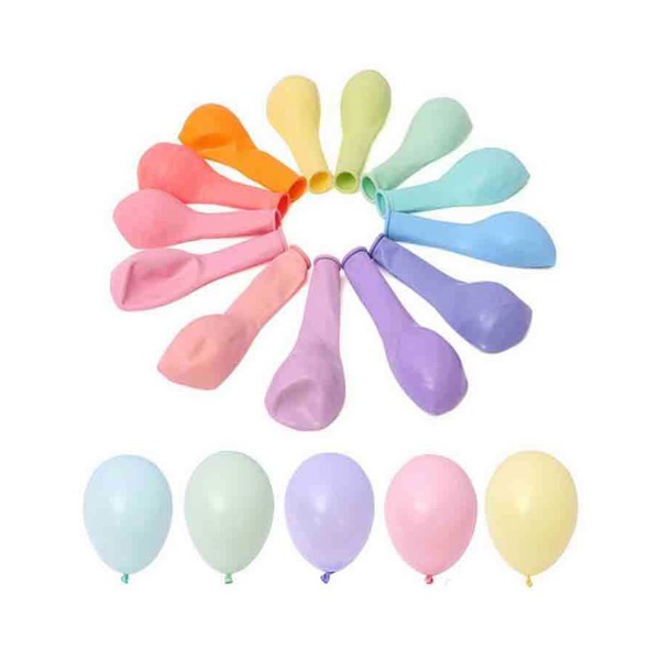 Kervan Pastel Düz Balon (Makaron Balon)12 İnc Karışık Renk (20 Adet)