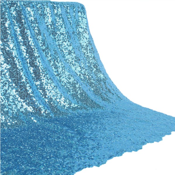 Kervan Payet Pullu Kumaş Parti Masa Örtüsü  100 X140 Cm  Mavi