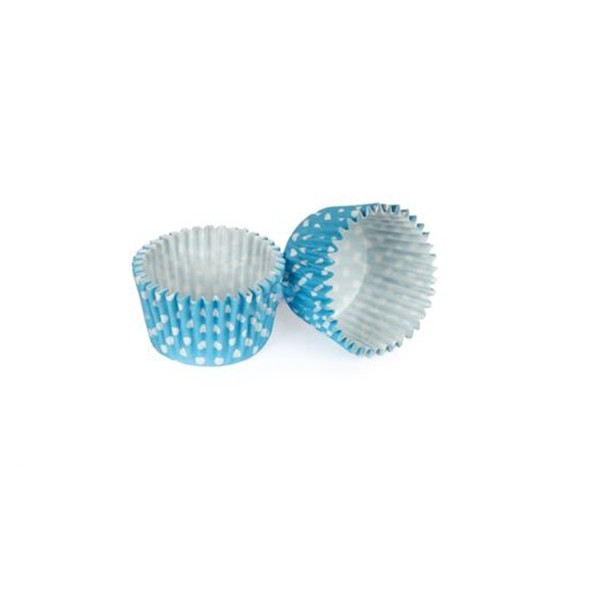Kervan Kek Kalıbı Pet Kapsül 52*45 Mm Kağıt Cupcake Kağıdı (100 Adet)  Puantiyeli Mavi