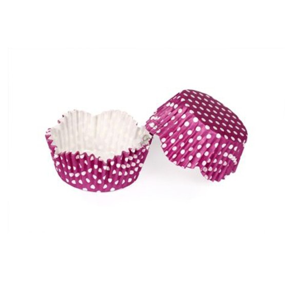 Kervan Kek Kalıbı Pet Kapsül 65*38 Mm Kağıt Cupcake Kağıdı (100 Adet)  Puantiyeli Mor